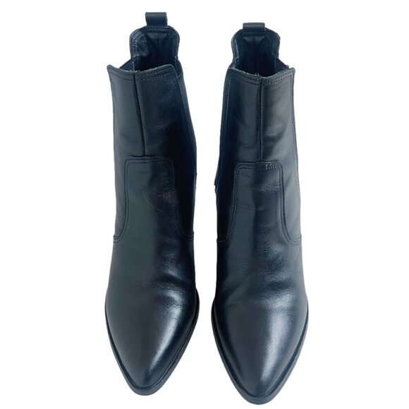Steve Madden Patricia Black Leather Chelsea Boot Pointed Toe Bootie Size 10 - Picture 3 of 13